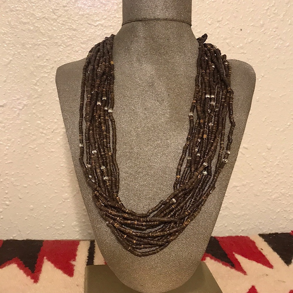 Exquisite 12 multi-strand, vintage, 25”necklace from Santo Domingo Pueblo.